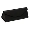 Foldable Sunglasses Case Women Spectacle Reading Glasses Box Eyewear Triangle Container Protective Covers Black Leather 220812