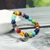 Pulseiras de miçangas 7 Chakra Healing Stone Frends Bracelet Crystal Gemstone Jóias para mulheres Meditação de ioga por atacado