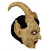 Máscaras de festa Lúcifer Cosplay Mask Demon Devil Horn Latex com Bloody Bouth Halloween Horror Figurino 230206