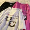 T-shirt a maniche corte con stampa giapponese della ragazza del fumetto di estate delle donne T-shirt casual di tendenza di stile di Harajuku T-shirt allentata delle coppie 220801