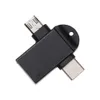 Adattatore OTG 2 in 1 in lega di alluminio USB 3.0 femmina a micro USB tipo C connettore maschio convertitore in movimento per Xiaomi Samsung