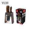 Yuzi سكاكين المطبخ 6 قطع مجموعة الفولاذ المقاوم للصدأ الشيف سكين الخبز سكين التقطيع أداة التقشير أدوات الساطور مع كتلة