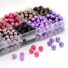 Other Colorful Warm Color Series Glass Pearl Boxed Scattered Beads Round DIY Ornament Bead Accessories Wholesale Jewelry Edwi22