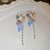 Dangle & Chandelier 2022 Pearl flower love earrings girl heart sweet tassel earrings
