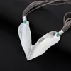 Anhänger Halsketten Boho Silber Farbe Herz Halskette Übertriebene handgemachte Halsband Layered Leder Charm Kette SchmuckAnhänger