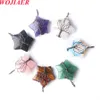 Natural Opal Stone Wire Wrap Pentagon Star Pendant for Jewelry Making Crystal Necklace Bo975