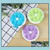 Storage Boxes Bins Home Organization Housekee Garden Portable Round Weekly Rotating Pill Box Tra Dhkzc