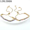 10Pcs 2021 Fashion Adjustable Link Chain Colorful Beaded Anklet Oil Dripping Eyes Beads Bracelet