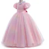 Cine Princess Lace Tulle Flower Girl Dresses for Wedding Country Garden Weddings a maniche lunghe APPLICA