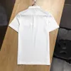 Designer Mens Summer T-shirt Mode Imprimer Polos Hommes Classique Poches en cuir Casual manches courtes Mans Coton T-shirt Blanc 318F
