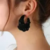 Hoop Huggie LifeFontier 2022 Trendy doek kristal ronde oorbellen voor vrouwen Koreaanse winter geometrische feest oorrang sieraden groothandelhoop ode