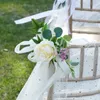 Rose artificielle chaise banc décorations Bouquet fleur mariage cérémonie allée lieu décor W50951