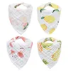 Baby Bibs Muslin Cotton Feeding Burp Cloths Newborn Saliva Towel Spring Summer Bandana Neck Scarf Triangle Towel Drool Bib Apron 4Pcs/Set B8082