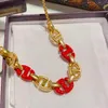 Top 2022 bracelet à breloques de qualité et collier couleur émail rouge pour femmes bijoux de mariage cadeau ont boîte PS4772323Z