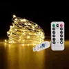 Strings Year Christmas Decoration Lamp Copper Wire Led Garland Fairy Light String With Remote Control For Indoor Home LightsLED