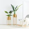 Nordic Modern Home Decor Golden Flower Pot Rack Metal Floor Type Shelf For Indoor Living Room Ornament Party Wedding Decoration