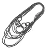 Naszyjniki wiszące w stylu YDYDBZ wielowarstwowy duży koło długi naszyjnik dla kobiet punkowy skórzany guma linowa kolokacja hurtowa łańcuch łańcuchowy