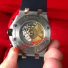 Designer horloges Silver Moissanite Diamonds Version Watch Pass Test Automatische beweging Kwaliteit Men Luxe Volledige ICED -horloges met chronograaf