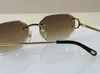 Luxury Designer Mens Sunglasses Diamond Cut Lens Brand Design Piccadilly Irregular Frameless Man Fashion Square sun Glasses 18K Gold Vintage Eyeglasses 0103