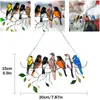 Decorative Objects & Figurines 1set Pendant Stained Bird Glass Acrylic Wall Hanging Colorful Decoration Room Accessories Home Door CraftsDec