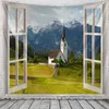 3d raam landschap decoratie tapijt hippie muur bohemian stijl slaapkamer slaapkamer slaapkamer tapijten kunst huis accessoires j220804