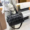 Evening Bag Luxury Fashion Tote Padded Handbags Large Quilted Shoulder s Nylon Down Cotton Crossbody for Women Designer Winter Purse 0623