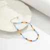 Boho Blue Samen Perlen Kochbranband für Frauen Mädchen 2022 Mode Sommer Beach handgefertigtes Barfuß -Knöchel -Fußzubehör Accessoires