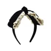 Nieuwe Winter Katoen Kant Fluwelen Lange Staart Hoofdband Meisjes Haar Bow Dressy Accessoires AA220323