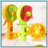 Nyhetsartiklar Heminredning Garden 18x8.8cm Summer Creative Fruit Print Handtryck Fans Barn Studenter Mini Fan Portable Outdoor T3I037