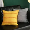 Cojín/almohada decorativa bordado de naranja cubierta cojín de cojín de color gris amarillo lienzo de algodón decoración del hogar sofá funda de almohada 30x50cmcushio