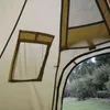 Tienda piramidal ultraligera para acampar al aire libre para 3-4 personas, tipi impermeable de Silnylon, tienda grande sin varillas, transpirable con orificio para chimenea H220419