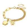 Charm Armband Fashion Chain Armband Trend Oregelbundna reaktiva blommor Bangles Guldpläterade rostfritt stålfjäril för gåvacharm INTE22