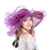 Breda randen hattar alla väder koja kvinnans sommarklänning hatt blad blomma brud dusch sol strand öppen toppbrett wend22