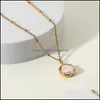 Pendant Necklaces Pendentifs bijoux Amaiyllis 14K or Baroque clavicule mode bouton naturel collier de perles d'eau douce pour les femmes Drop Del