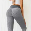 Kadın örgü tozluk sıska heykel yoga pantolon elastik artı boyutu eğitim pantolon pantolon moda eşofman kalça kalça spor salonu koşu şekillendirici pantolon