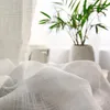 Curtain & Drapes Modern Cotton Linen Feel Gauze White Cross Texture For Bedroom Balcony Living Room Window Screen CurtainCurtain