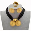Anniyo DIY Rope Chain Ethiopian Jewelry Set Gold Color Eritrea Ethnic Style Habesha Pendant Earrings Ring 217106 2208162054634