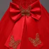 Girl039s Dresses White Red Lace Girls Party Dress Embroidered Formal Bridesmaid Wedding Christmas Princess Ball Gown Kids Size 2169684