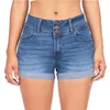 High-талия Жанна-кнопка молния женские джинсовые шорты поцарапаны карманный дизайн Femme короткие мойер Pantalones Cortos 220411
