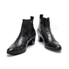 Western Men Cowboy Boots High Heels oryginalne skórzane kostki czarne buty rycerzy wąż ręcznie robione botas hombre impreza ślubna buty