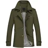 EAOVNI MENS Affärsjacka Mode Höst Män Lång Bomull Brottare Jackor Overcoat Man Casual Vinter Trench Outwear Coat 220406