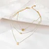 Pendant Necklaces Bohemian Gold Color Star Moon Necklace For Women Multilayer Bead Chain Heart 2022 Fashion Jewelry Collar FemalePendant God