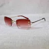 Vintage Rimless Sunglasses Men Metal Frame Clear Glasses Frame Square Shades for Women Summer Club Oculos Eyewear1368244