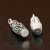 S925 Sterling Silver Tube Locket Shurangama Mantra Six-Palavras Budismo Pingente Colares Retro Budista Amulets Do Vintage Namo Maitreya Buda Jóias