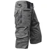 Short cargo militaire pour hommes Poches zippées d'été Joggers tactiques Plus la taille 5XL Hommes Travail en vrac Pantalon court décontracté 220621