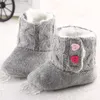 Baby Girl Botas de nieve de invierno Crochet Knit Fleece Shoes Niño Lana Niño Cálido Suela suave Suela Primeros caminantes Algodón abajo