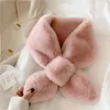 Leonlion Fake Rabbit Fur Collar Scarf Women Keep Warm Thickening Sjaal Colorful Cross Winter Autumn