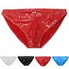 Underpants Men Sexy Slink Glossy PU Bikini Leather Fashion Tight Breathable Stretchable Bomb Anti-Glare