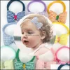 Hair Accessories Baby Nylon Elastic Headband Children Kids Checkered Bow Hairbands Infant Girls Headwear Drop Delivery 2021 Baby Mate Dhjhp