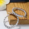 Hoop & Huggie Fashion Pure 925 Sterling Silver Love Heart Large Earrings Micro Zirconia Stones Women JewelryHoop HuggieHoop Kirs22